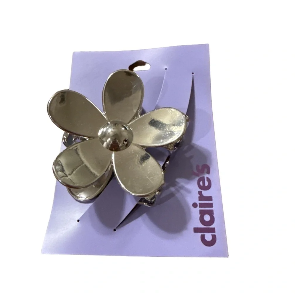Claire's Metallic Flower Hair Clip